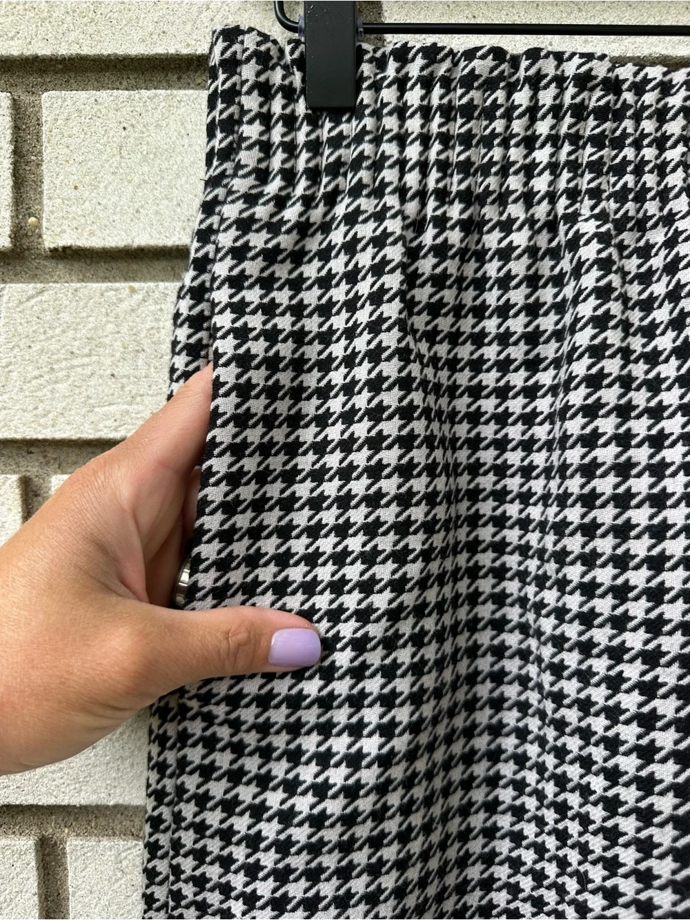 J. Crew Houndstooth Wool Blend Pull On Mini Skirt Elastic Waist Preppy 4
